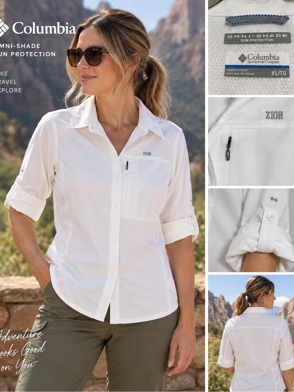Columbia Women’s Zion Omni-Shade Sun Protection Shirt - White XL